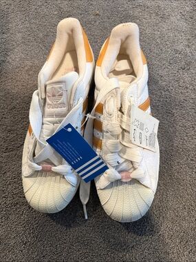 adidas White and Pink/Orange Women's Sneakers